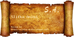 Slifka Anikó névjegykártya
